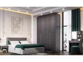 Гардеробная Эккервуд (графит) в Сангаре - sangar.mebel-nsk.ru | фото