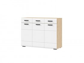 Комод 1200 КМ-01 Либерти (дуб сонома/белый глянец) в Сангаре - sangar.mebel-nsk.ru | фото