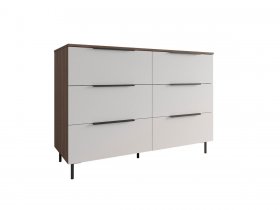 Комод 1300 Роза (орех франклин карамельный/бежевый скин) в Сангаре - sangar.mebel-nsk.ru | фото