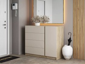 Комод Бостон  КМ-001 (дуб крафт серый/кашемир) в Сангаре - sangar.mebel-nsk.ru | фото