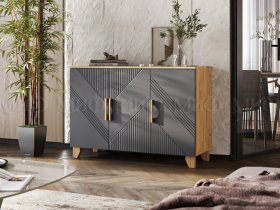 Комод Ирис (дуб крафт/браш графит) в Сангаре - sangar.mebel-nsk.ru | фото