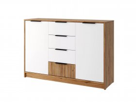Комод КМ-002 Ивис (дуб крафт золотой/белый) в Сангаре - sangar.mebel-nsk.ru | фото