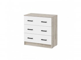 Комод КМ-02 Ронда (дуб крафт серый/дуб крафт белый) в Сангаре - sangar.mebel-nsk.ru | фото