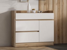 Комод с дверкой Брауни (дуб делано/белый) в Сангаре - sangar.mebel-nsk.ru | фото