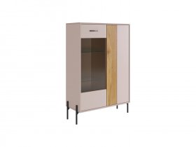 Комод со стеклом Доминика (кашемир/дуб крафт золотой) в Сангаре - sangar.mebel-nsk.ru | фото