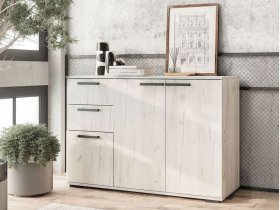 Комод Стандарт-3 NEW (дуб крафт белый) в Сангаре - sangar.mebel-nsk.ru | фото