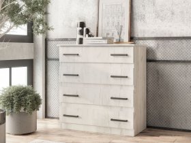 Комод Стандарт-6 NEW (дуб крафт белый) в Сангаре - sangar.mebel-nsk.ru | фото