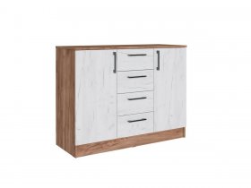 Комод Вегас (дуб крафт табачный/дуб крафт белый) в Сангаре - sangar.mebel-nsk.ru | фото