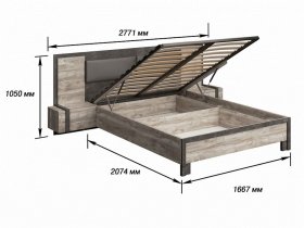 Кровать двуспальная 1,6м с под.мех. Клео в Сангаре - sangar.mebel-nsk.ru | фото