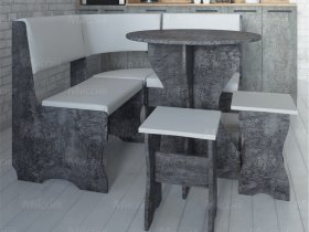 Кухонный уголок Лотос  (цемент темный к/з White) в Сангаре - sangar.mebel-nsk.ru | фото