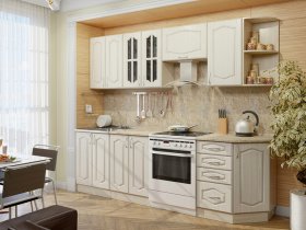 Модульная кухня Классика-1 (дуб молочный) в Сангаре - sangar.mebel-nsk.ru | фото
