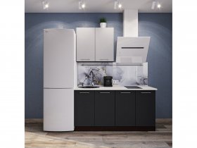 Модульная кухня Классика (белый глянец/черный) в Сангаре - sangar.mebel-nsk.ru | фото
