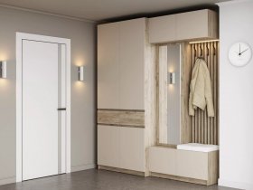 Модульная прихожая Бостон (дуб крафт серый/кашемир) в Сангаре - sangar.mebel-nsk.ru | фото