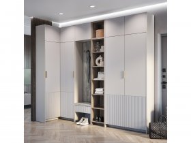 Модульная прихожая Пандора (кашемир/MF03) в Сангаре - sangar.mebel-nsk.ru | фото