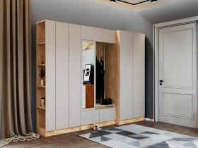 Модульная прихожая «Руэлла» (дуб крафт золотой/кашемир) в Сангаре - sangar.mebel-nsk.ru | фото