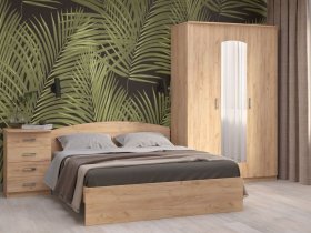 Модульная спальня Ирина (дуб крафт золотой) в Сангаре - sangar.mebel-nsk.ru | фото