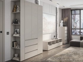 Модульная стенка Люмо (кашемир) в Сангаре - sangar.mebel-nsk.ru | фото