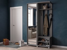 Прихожая «Ларго-2» (графит серый) в Сангаре - sangar.mebel-nsk.ru | фото