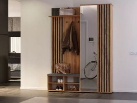 Прихожая Марракеш (дуб вотан/цемент темный) в Сангаре - sangar.mebel-nsk.ru | фото
