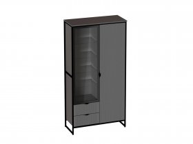 Шкаф 2 дв 2 ящ Нора (металл бруклин/графит) (гостиная) в Сангаре - sangar.mebel-nsk.ru | фото