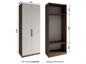 Шкаф 900 Роза (орех франклин карамельный/бежевый скин) в Сангаре - sangar.mebel-nsk.ru | фото