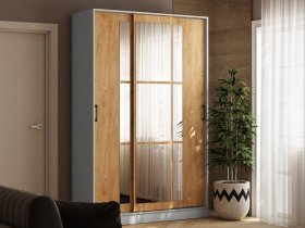 Шкаф-купе 1,4м «Стиль-2» (белый/дуб крафт золотой) в Сангаре - sangar.mebel-nsk.ru | фото
