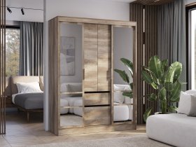 Шкаф-купе ШКК-06 Энигма (венге/дуб каньон) в Сангаре - sangar.mebel-nsk.ru | фото