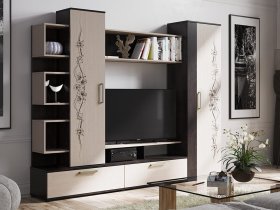 Стенка «Дакота» (венге/дуб молочный) в Сангаре - sangar.mebel-nsk.ru | фото