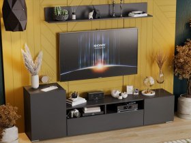 Стенка «Сильвия» (графит серый) в Сангаре - sangar.mebel-nsk.ru | фото