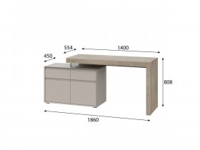 Стол 22 J-КШ Этна (дуб эндгрей/кашемир) в Сангаре - sangar.mebel-nsk.ru | фото