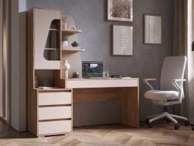 Стол компьютерный Пифагор (дуб вотан/кашемир) в Сангаре - sangar.mebel-nsk.ru | фото