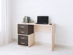 Стол письменный Сити-2 (венге/дуб молочный) в Сангаре - sangar.mebel-nsk.ru | фото