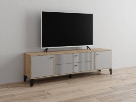 Тумба под ТВ Парус-10 (дуб крафт серый/серый) в Сангаре - sangar.mebel-nsk.ru | фото