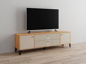 Тумба под ТВ Парус-10 (дуб крафт золотой/сантьяго софт) в Сангаре - sangar.mebel-nsk.ru | фото