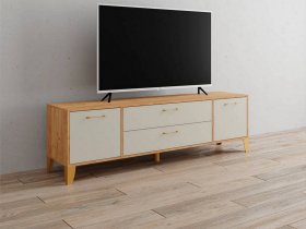 Тумба под ТВ Парус-13 (дуб крафт золотой/кашемир) в Сангаре - sangar.mebel-nsk.ru | фото