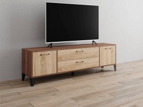 Тумба под ТВ Парус-13 (ясень шимо темный/дуб сонома) в Сангаре - sangar.mebel-nsk.ru | фото
