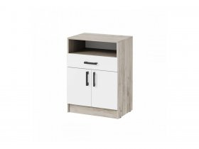 Тумба ТБ-1 Вега (дуб крафт серый/белый) в Сангаре - sangar.mebel-nsk.ru | фото